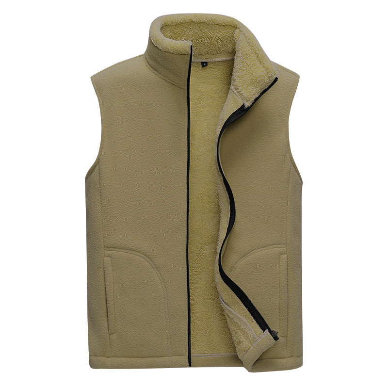 Men's Autumn And Winter Plus Cashmere Dad Casual Warm Vest.