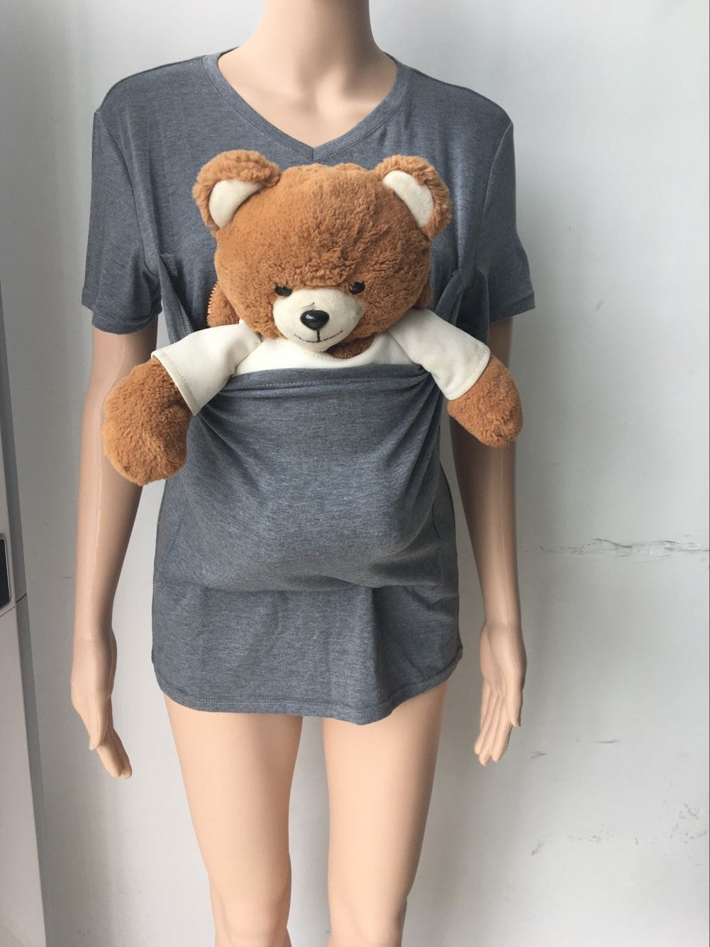 Kangaroo Dad Multifunctional Clothes Round Neck Casual T-Shirt Men's.