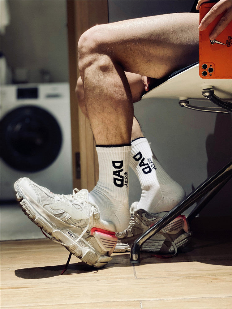 DAD letter personalized socks.