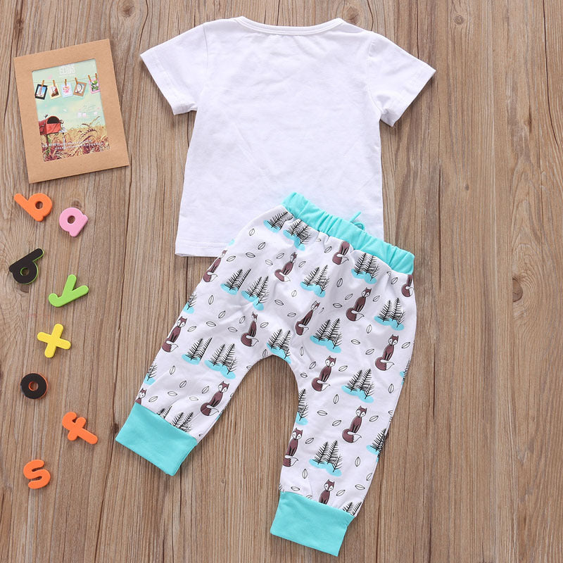 Newborn Baby Clothes Set T-shirt Tops Pants Little Boys and Girls Outfits.
