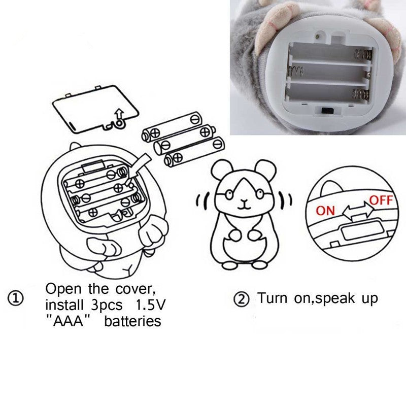 15CM Little Talking Hamster Toy.