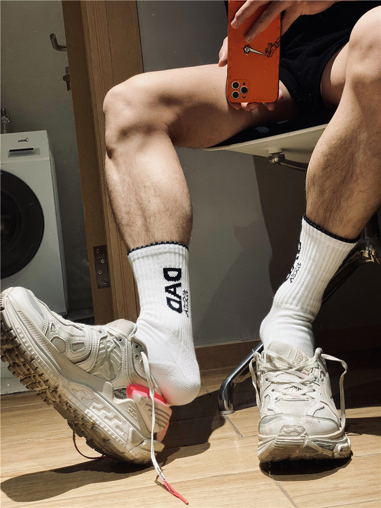 DAD letter personalized socks.