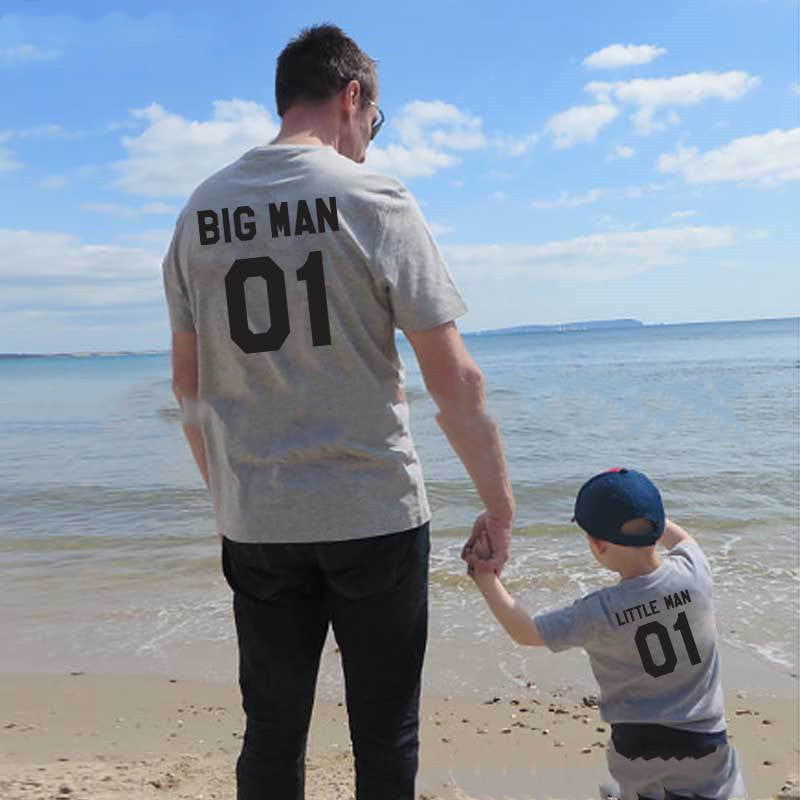 Family Matching Clothes Fashion Big Little Man Tshirt Daddy And Me Outfits Father Son Dad Baby Boy Kids Summer Clothing Brothers.
