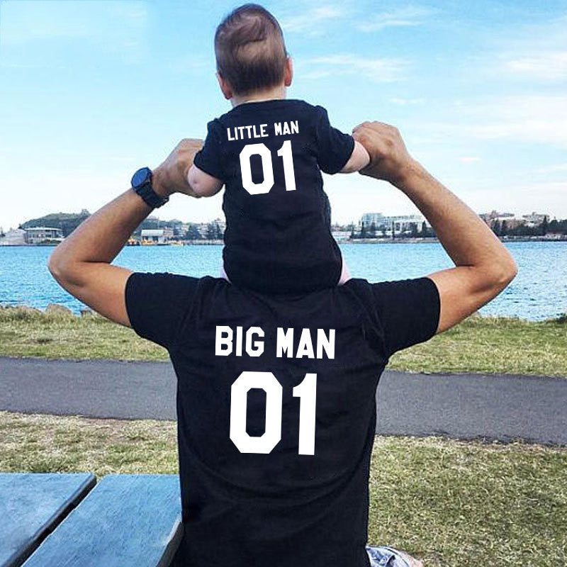 Family Matching Clothes Fashion Big Little Man Tshirt Daddy And Me Outfits Father Son Dad Baby Boy Kids Summer Clothing Brothers.