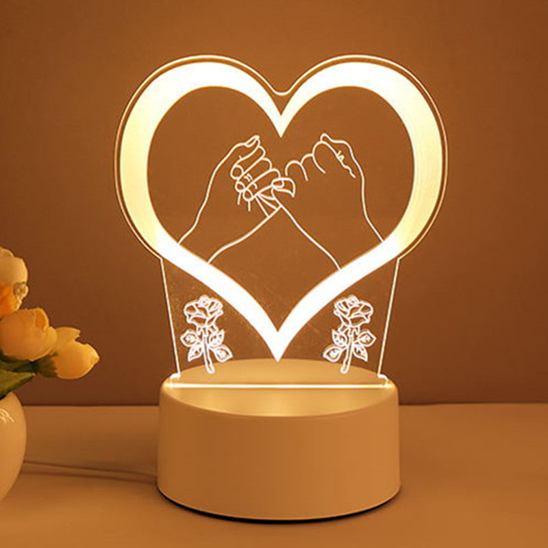 3D Lamp Acrylic USB LED Night Lights Neon Sign Lamp Xmas Home Decorations For Room Decor Valentines Day Gifts.