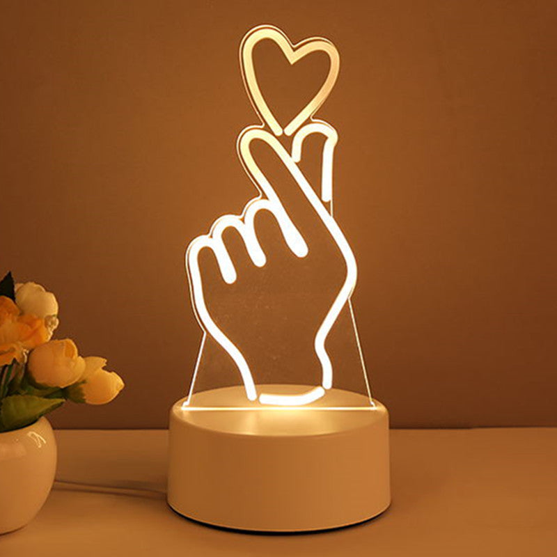 3D Lamp Acrylic USB LED Night Lights Neon Sign Lamp Xmas Home Decorations For Room Decor Valentines Day Gifts.