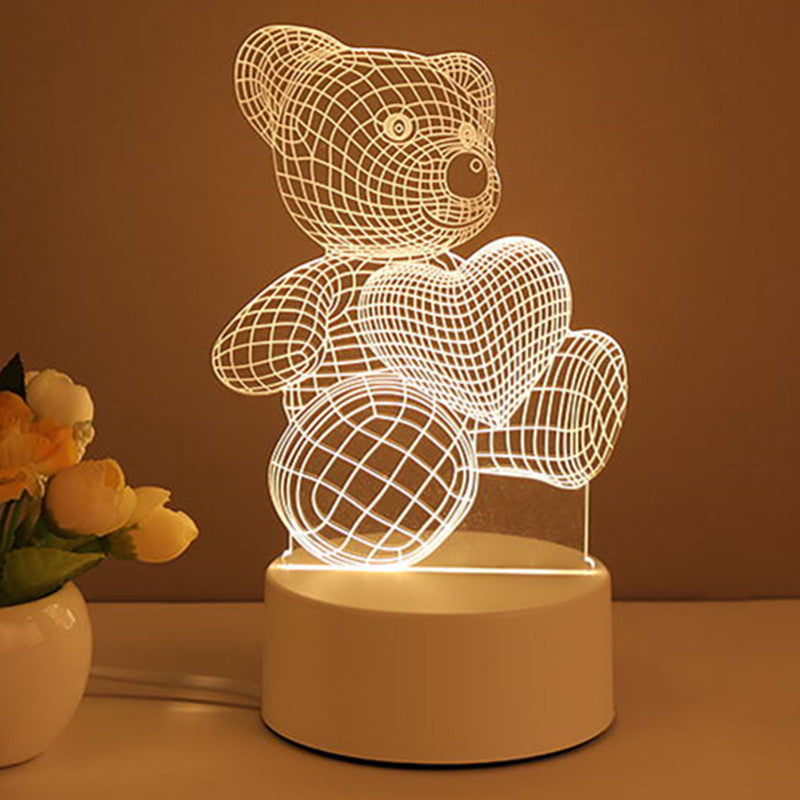 3D Lamp Acrylic USB LED Night Lights Neon Sign Lamp Xmas Home Decorations For Room Decor Valentines Day Gifts.