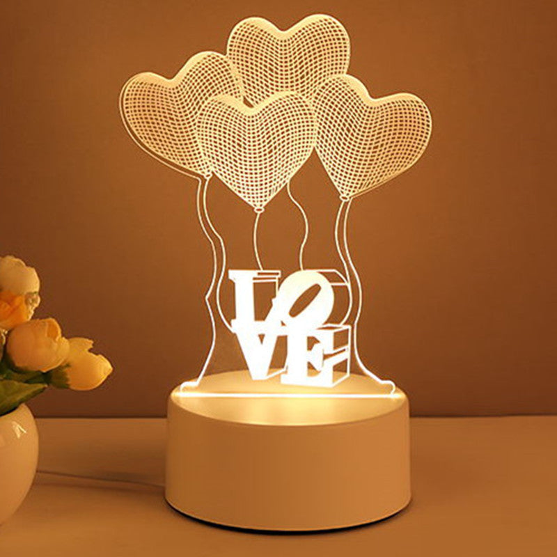 3D Lamp Acrylic USB LED Night Lights Neon Sign Lamp Xmas Home Decorations For Room Decor Valentines Day Gifts.
