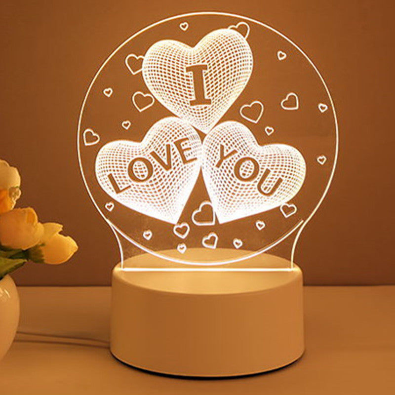 3D Lamp Acrylic USB LED Night Lights Neon Sign Lamp Xmas Home Decorations For Room Decor Valentines Day Gifts.