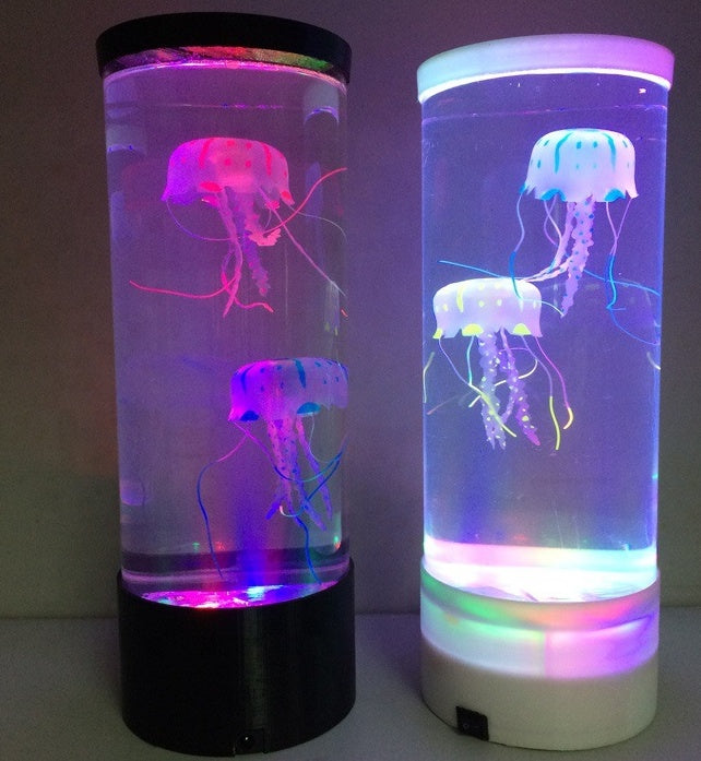 LED Jellyfish Aquarium Lamp Night Light USB Powered.