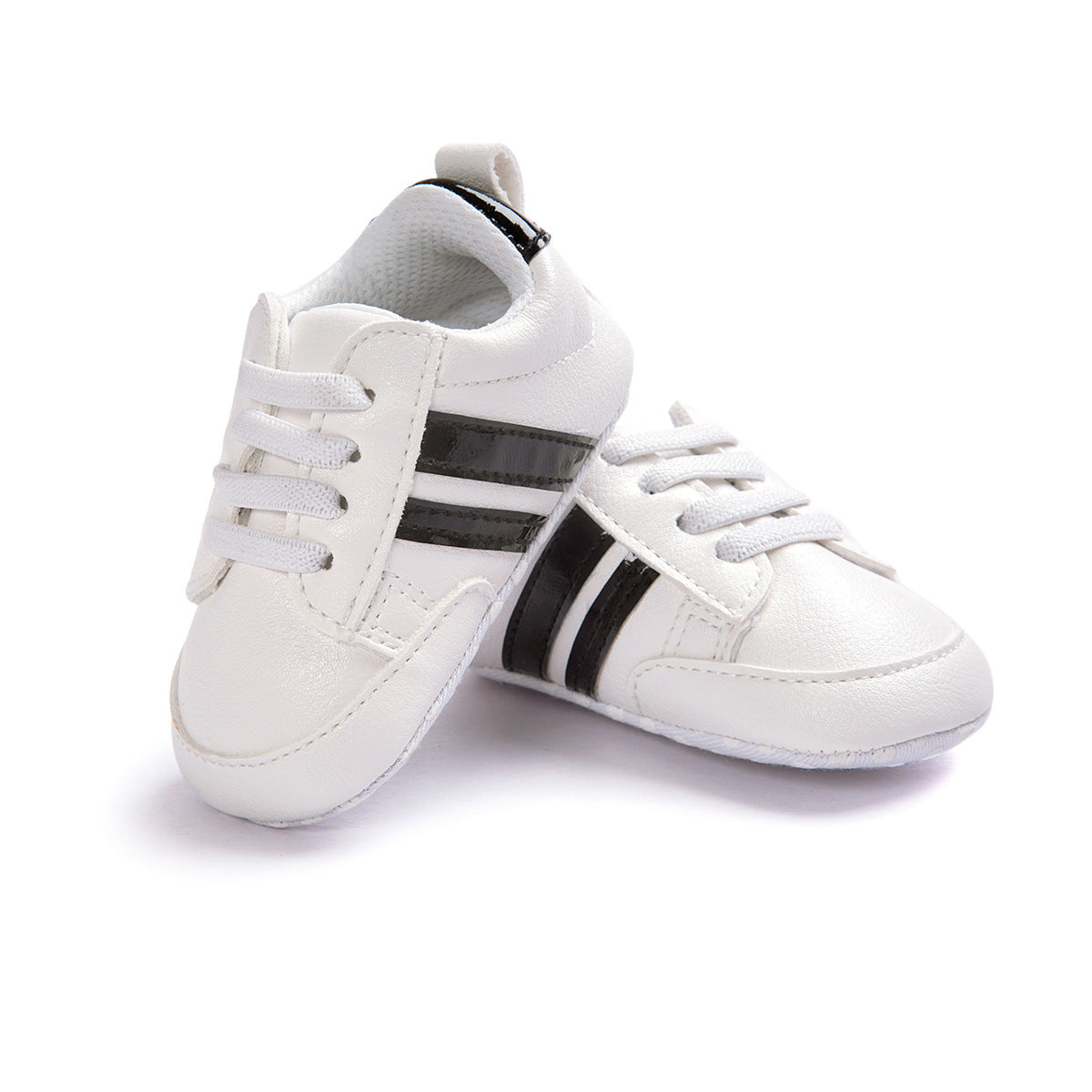 Baby Boy Girl Moccasins Shoes Infant PU Leather Non-slip Soft Newborn Sneakers.