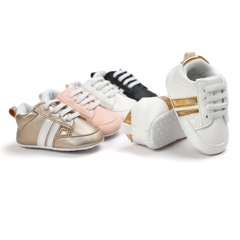 Baby Boy Girl Moccasins Shoes Infant PU Leather Non-slip Soft Newborn Sneakers.