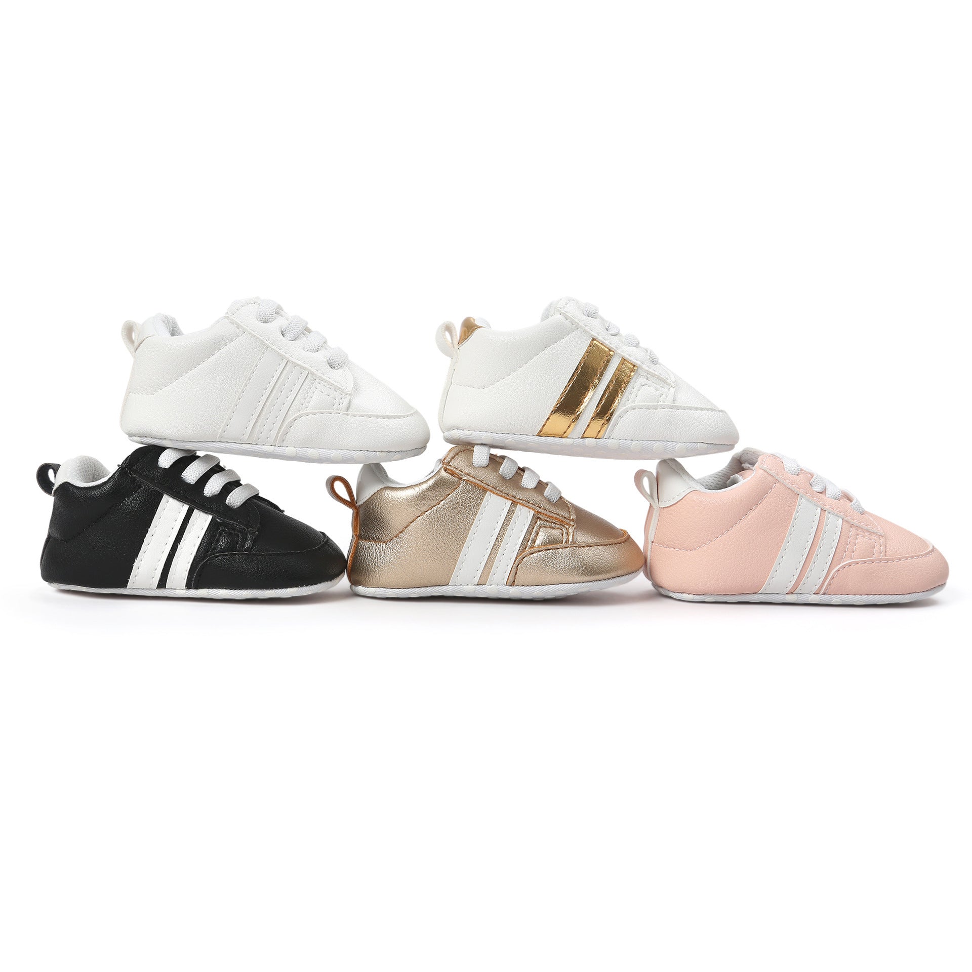 Baby Boy Girl Moccasins Shoes Infant PU Leather Non-slip Soft Newborn Sneakers.