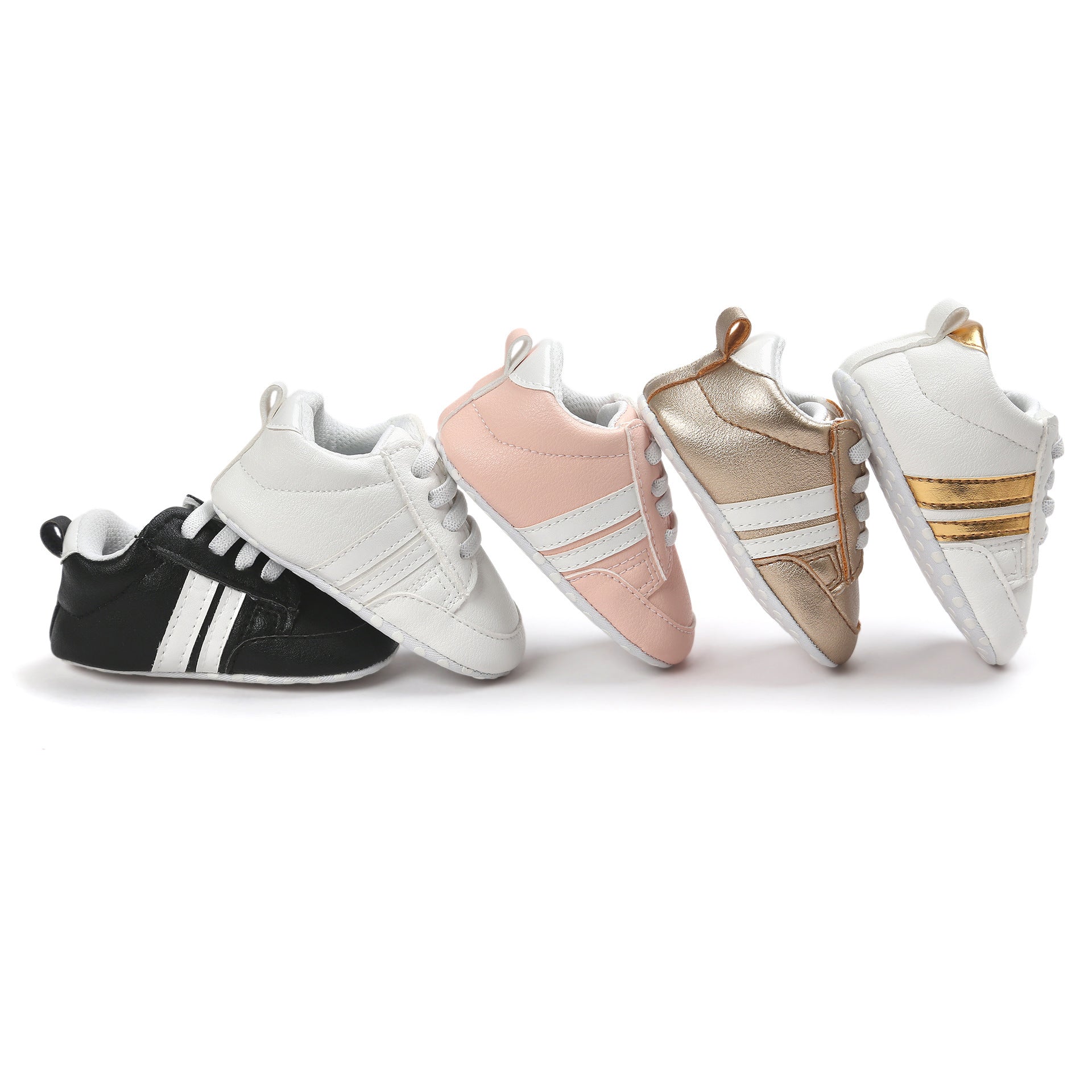 Baby Boy Girl Moccasins Shoes Infant PU Leather Non-slip Soft Newborn Sneakers.
