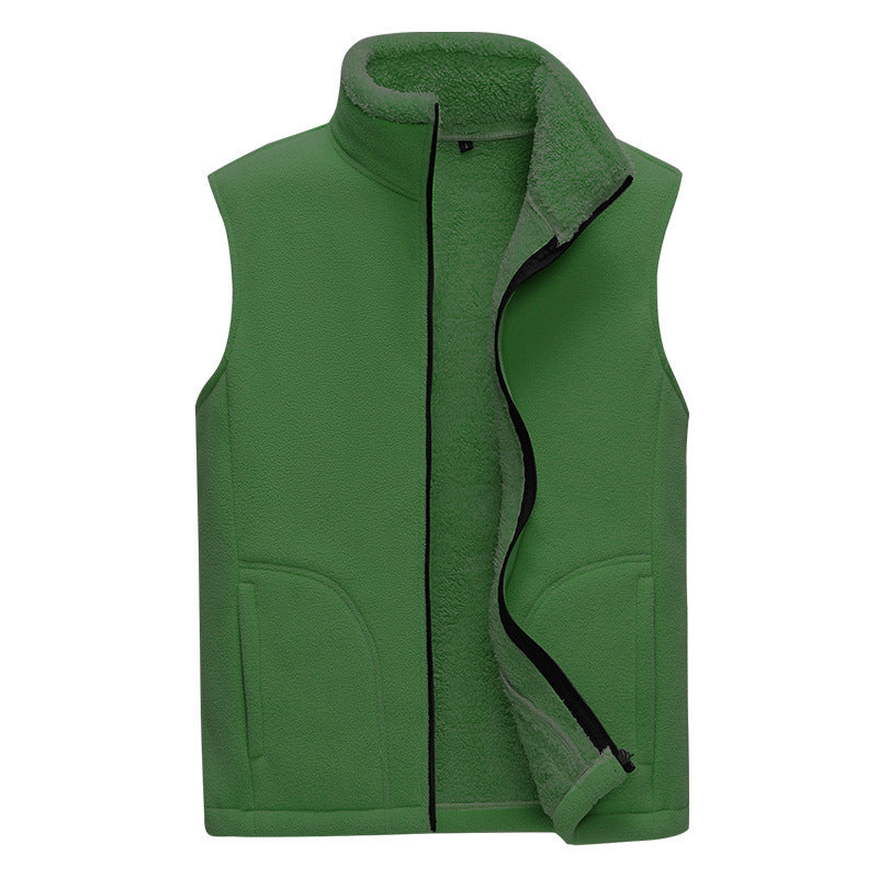 Men's Autumn And Winter Plus Cashmere Dad Casual Warm Vest.