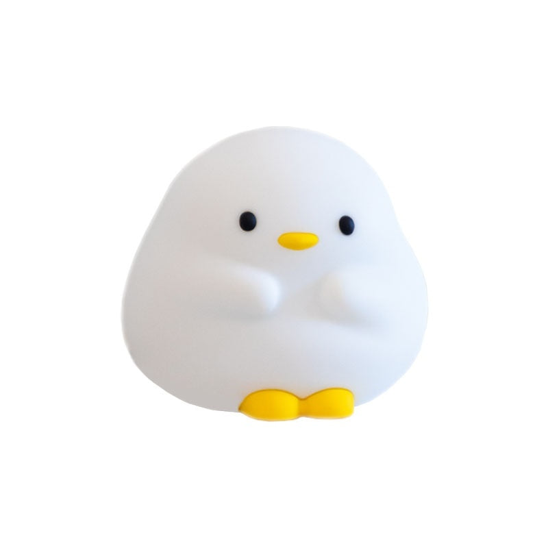 Cute Duck LED Night Lamp Cartoon Silicone USB Rechargeable Sleeping Light Touch Sensor Timing Bedroom Bedside Lamp For Kid Gift Home Decor.