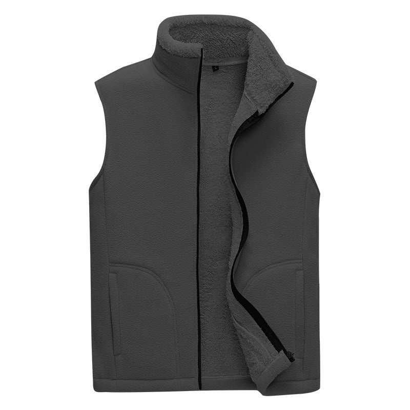 Men's Autumn And Winter Plus Cashmere Dad Casual Warm Vest.