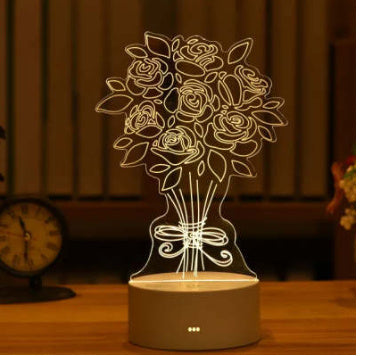 3D Lamp Acrylic USB LED Night Lights Neon Sign Lamp Xmas Home Decorations For Room Decor Valentines Day Gifts.