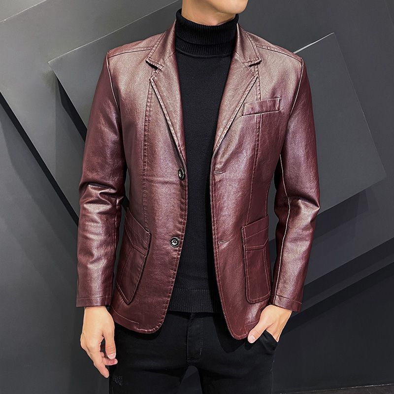 Men's Clothing For Middle-aged Dad Solid Color Polo Collar Coat.