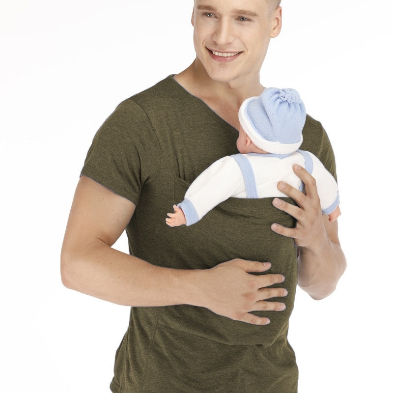 Dad Multifunctional Clothes Kangaroo Mummy Vest Long Sleeve.