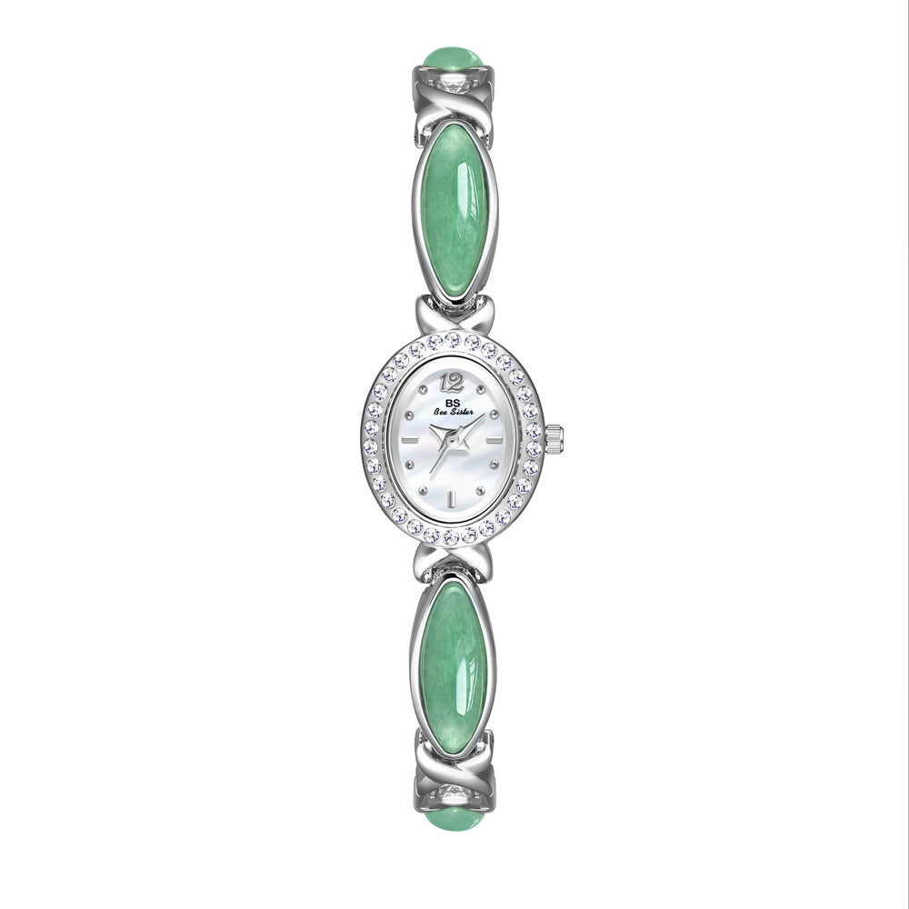 Natural Dongling Stone Hetian Jade Live Premium Chain Watch.