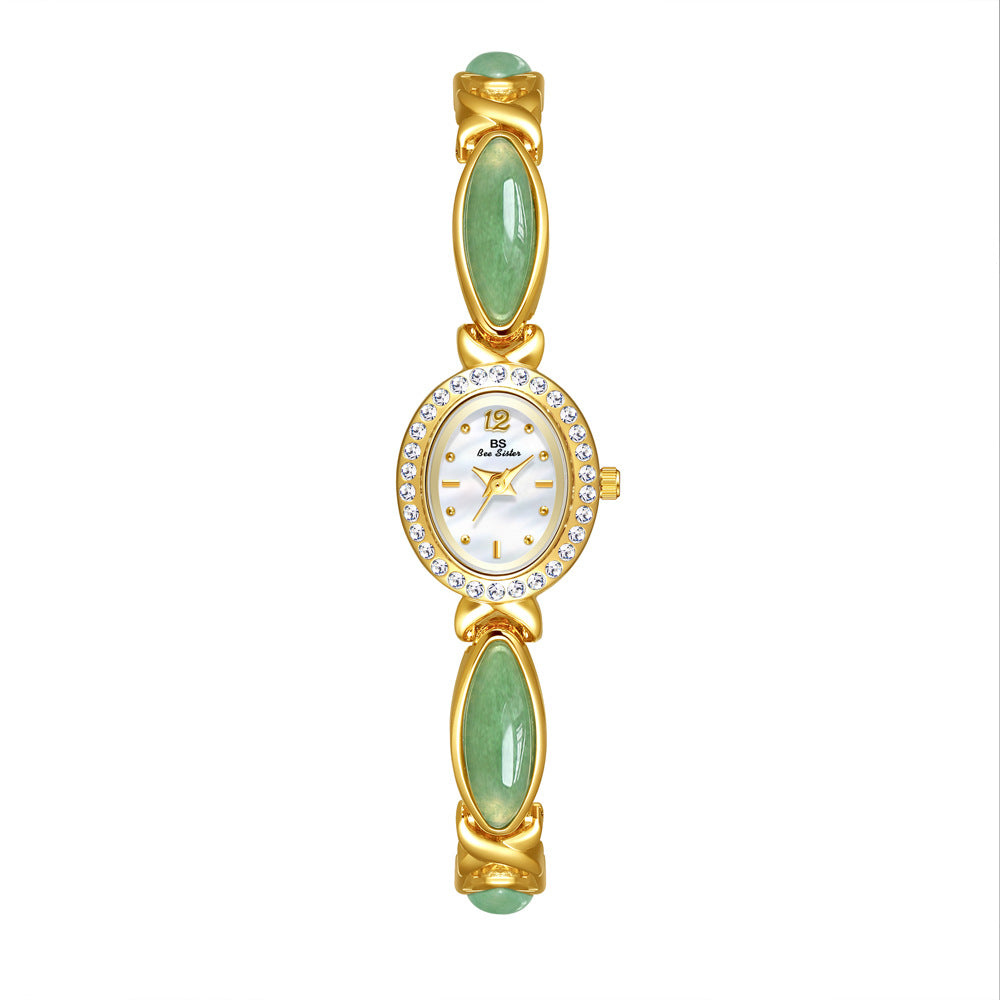Natural Dongling Stone Hetian Jade Live Premium Chain Watch.