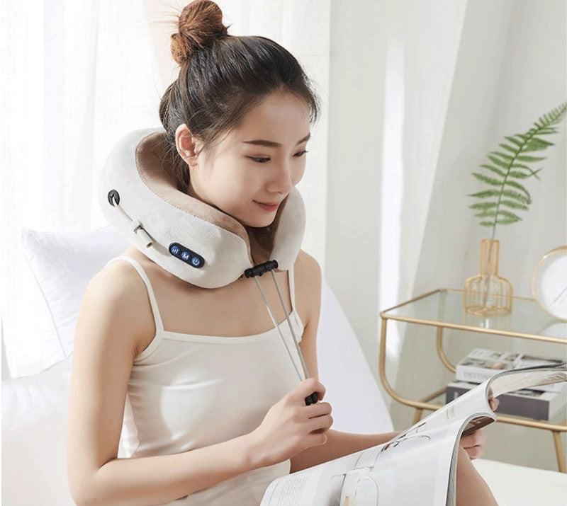 U Shaped Massage Pillow Neck Massage Device Electric Neck Massager Apparatus Shoulder Back Cervical Massager For Body Relaxation.