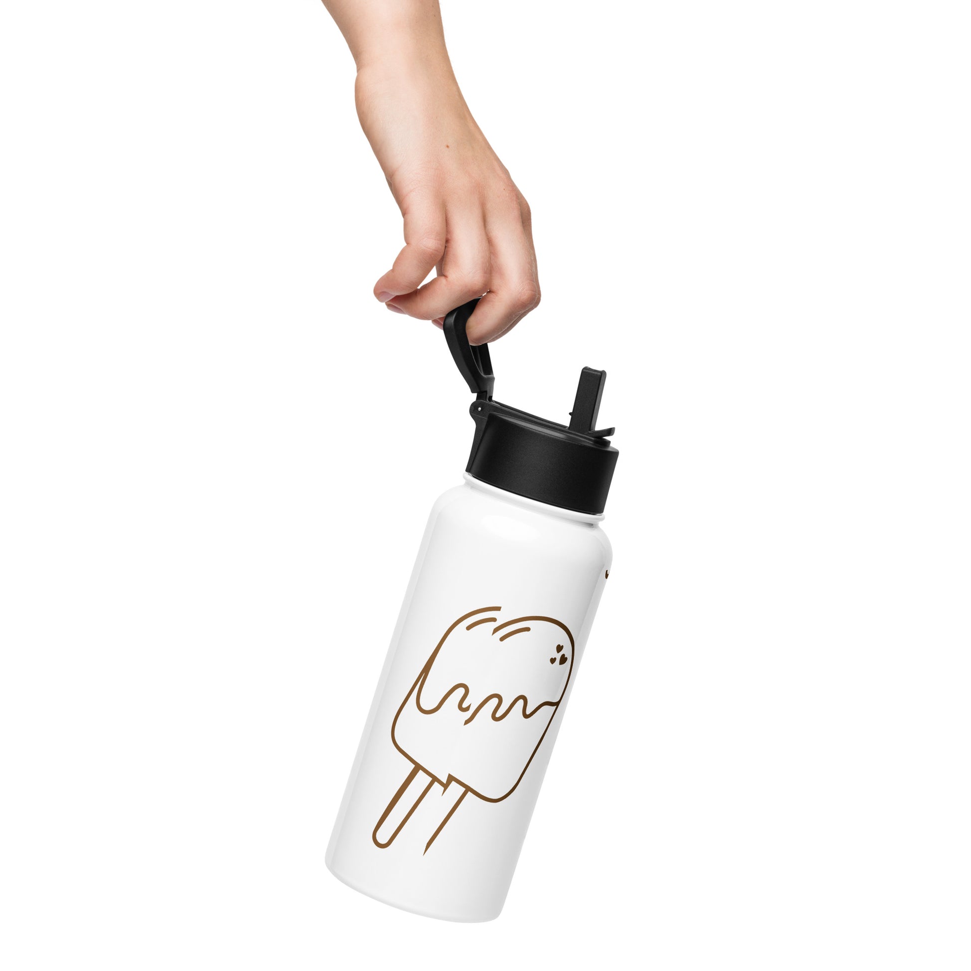 Stainless Steel Water Bottle with a Straw Lid.
