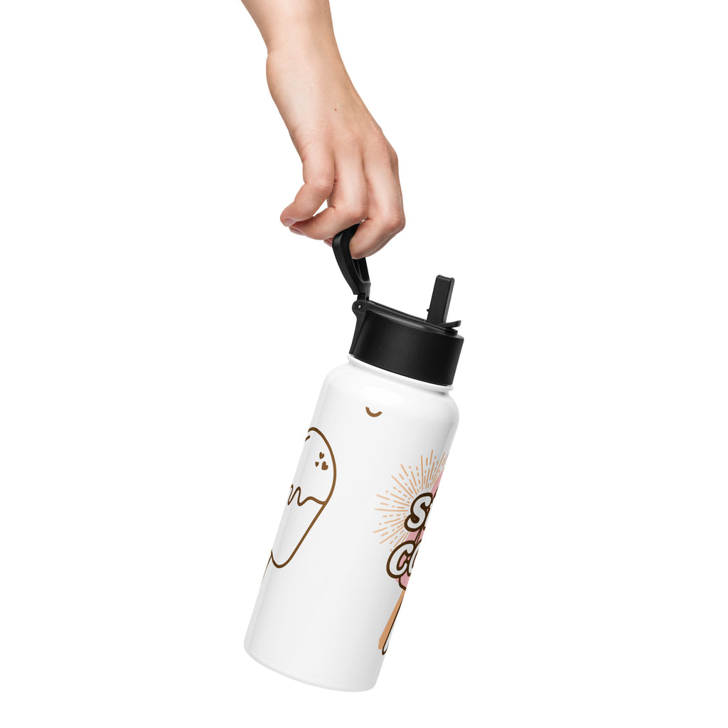 Stainless Steel Water Bottle with a Straw Lid.